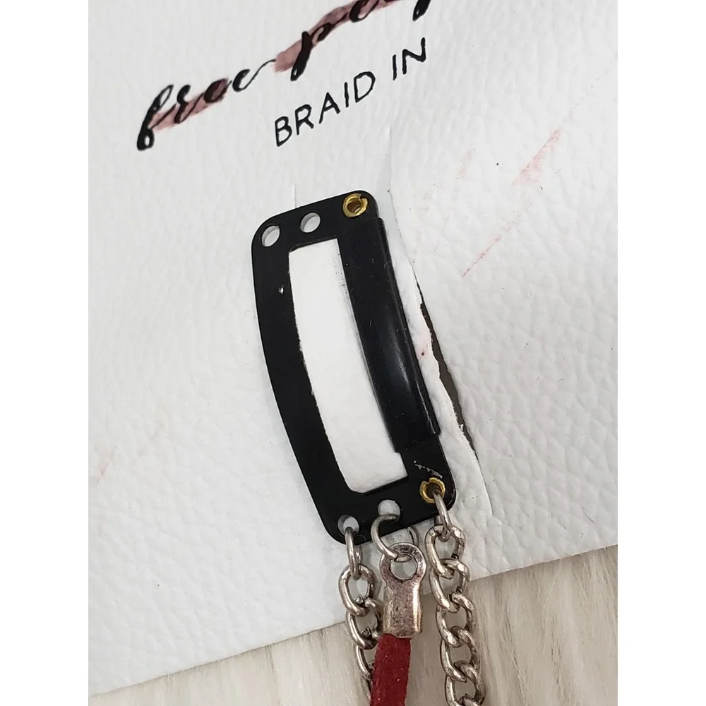 NEW Free People CHAIN FAUX LEATHER Hair Braid In Extension Accessory BIKER GOTH